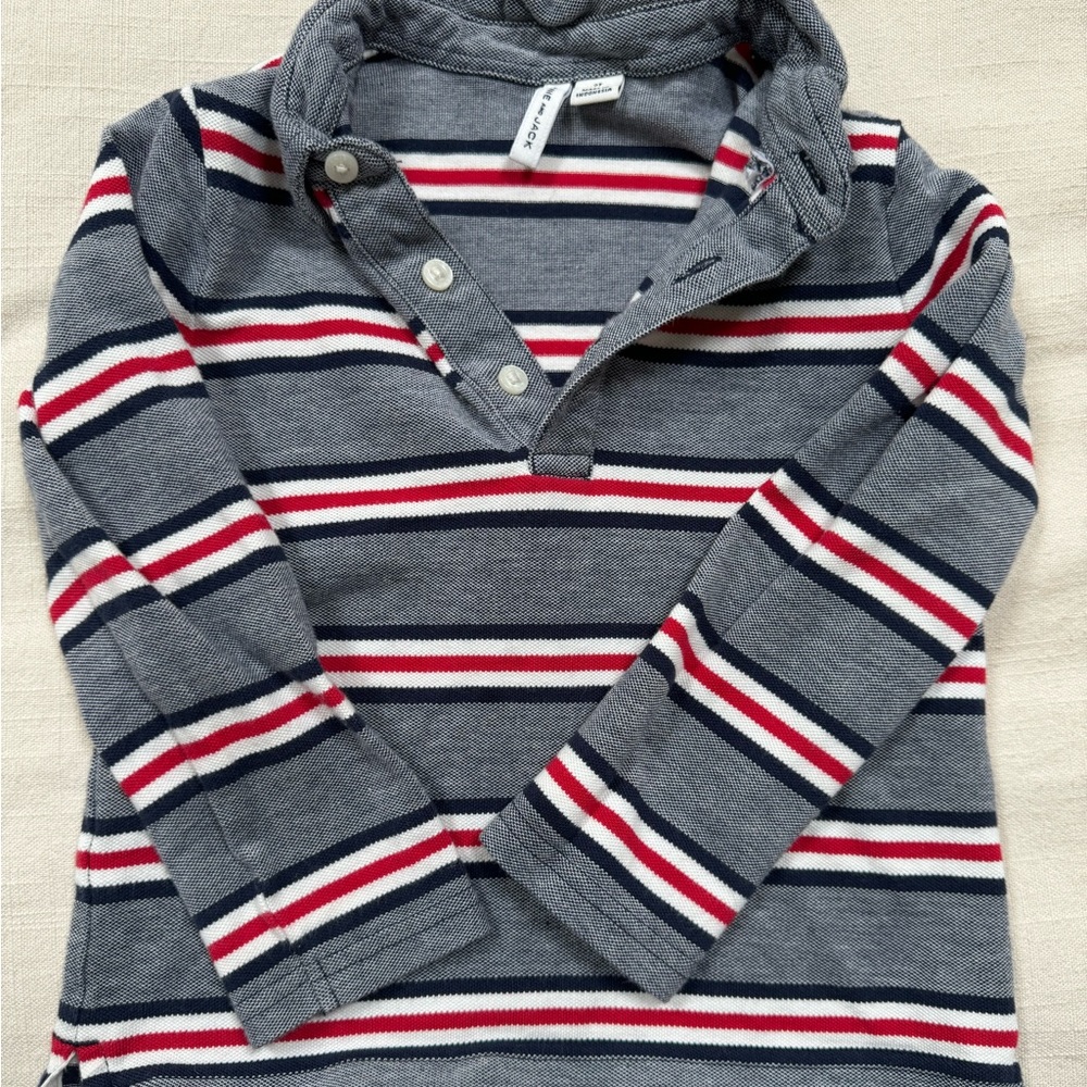 Janie and Jack Long Sleeve Polo - Striped - 2T